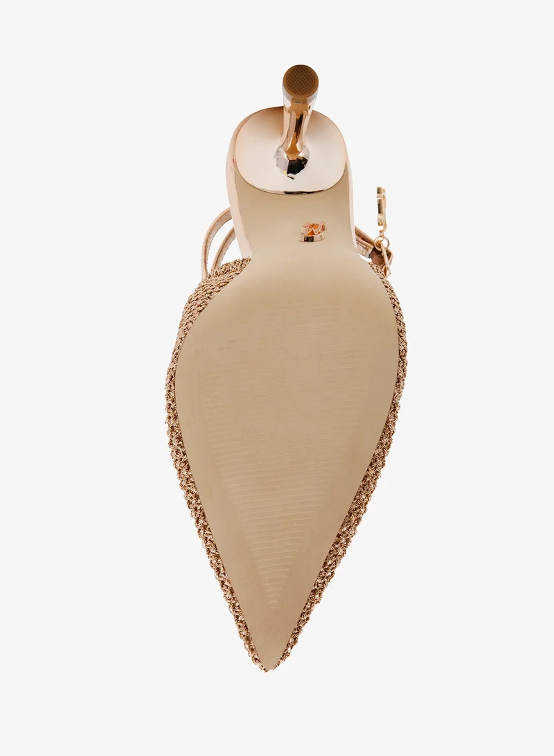 STEVE MADDEN Metallic Crochet  PU Detailing Pumps